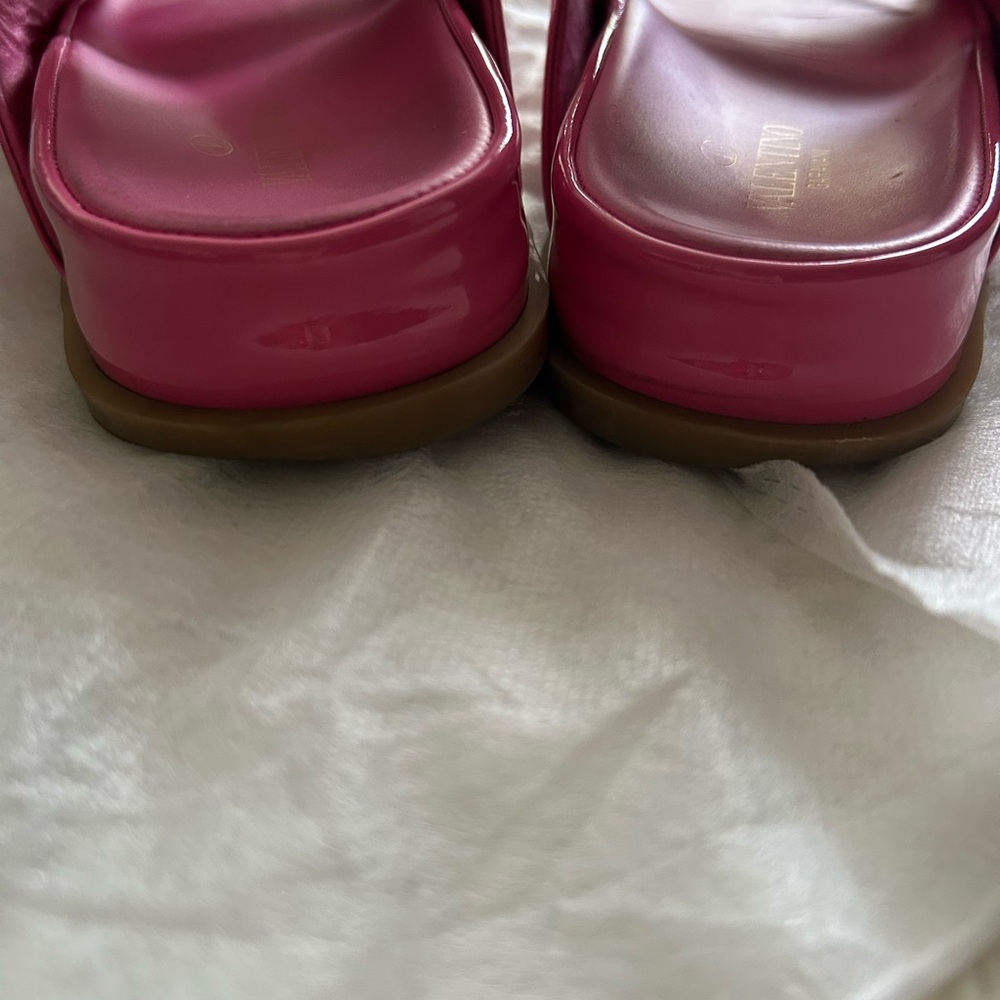Valentino Vibrant Pink Sandals with Bold Gold Details - Picture 7 of 7